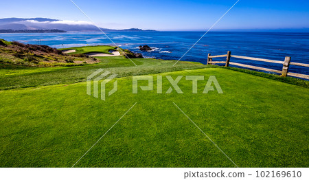 Pebble Beach golf course, Monterey, California, usa 102169610