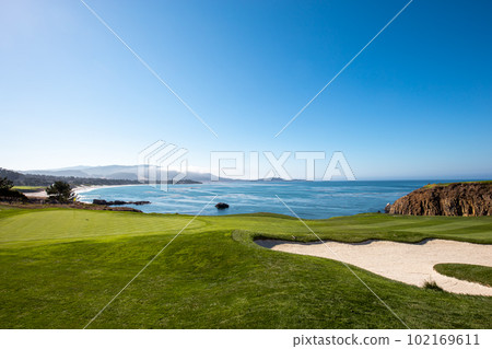 Pebble Beach golf course, Monterey, California, usa 102169611
