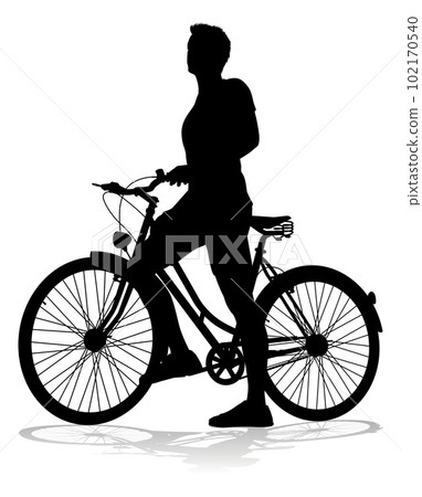Bike Cyclist Riding Bicycle Silhouette Bike Cyclist Riding Bicycle Silhouette 102170540