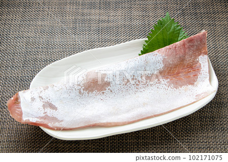 Saku of yellowtail. Saku of yellowtail. 102171075