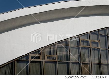 Modern architecture in the style of brutalism. Modern architecture in the style of brutalism. 102173071