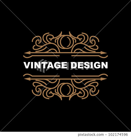 Retro Vintage Design, Luxurious Minimalist Vector Ornament Logo, With Mandala And Batik Style, Product Brand Illustration, Invitation, Banner, Fashion 102174596