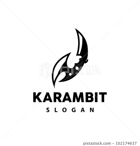 Kerambit Logo, Indonesia Fighting Weapon Vector, Ninja Fighting Tool Simple Design, Template Illustration Symbol Icon Kerambit Logo, Indonesia Fighting Weapon Vector, Ninja Fighting Tool Simple Design, Template Illustration Symbol Icon 102174637