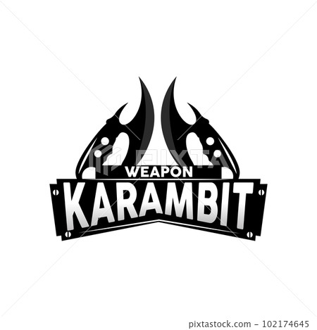 Kerambit Logo, Indonesia Fighting Weapon Vector, Ninja Fighting Tool Simple Design, Template Illustration Symbol Icon 102174645