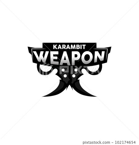 Kerambit Logo, Indonesia Fighting Weapon Vector, Ninja Fighting Tool Simple Design, Template Illustration Symbol Icon 102174654