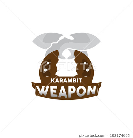Kerambit Logo, Indonesia Fighting Weapon Vector, Ninja Fighting Tool Simple Design, Template Illustration Symbol Icon 102174665