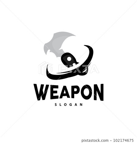 Kerambit Logo, Indonesia Fighting Weapon Vector, Ninja Fighting Tool Simple Design, Template Illustration Symbol Icon 102174675
