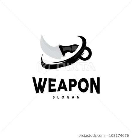 Kerambit Logo, Indonesia Fighting Weapon Vector, Ninja Fighting Tool Simple Design, Template Illustration Symbol Icon 102174676