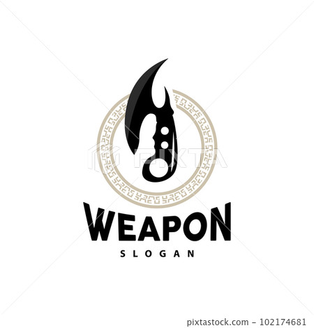 Kerambit Logo, Indonesia Fighting Weapon Vector, Ninja Fighting Tool Simple Design, Template Illustration Symbol Icon Kerambit Logo, Indonesia Fighting Weapon Vector, Ninja Fighting Tool Simple Design, Template Illustration Symbol Icon 102174681