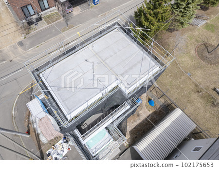 房屋裝修鳥瞰圖 外牆粉刷工作 房屋裝修鳥瞰圖 外牆粉刷工作 102175653