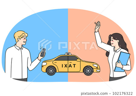 People order taxi online and on street People order taxi online and on street 102176322
