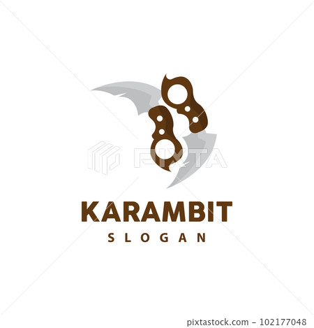 Kerambit Logo, Indonesia Fighting Weapon Vector, Ninja Fighting Tool Simple Design, Template Illustration Symbol Icon 102177048