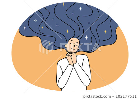 Young woman dreaming and visualizing of future 102177511