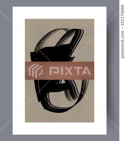 Abstract smears shambolic shapes wall art print 102178066