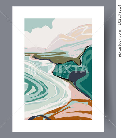 Landscape ocean tropical beach wall art print 102178114