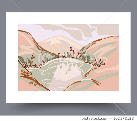 Landscape lake mountain nature wall art print 102178128