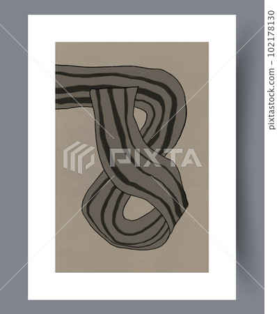 Abstract way chaotic form wall art print 102178130