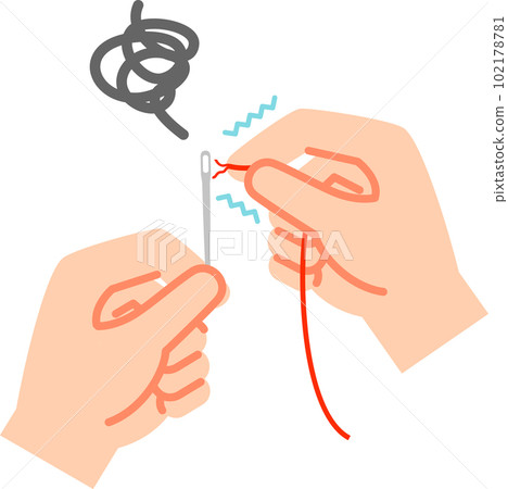 Thread that does not pass through the eye of the needle Thread that does not pass through the eye of the needle 102178781