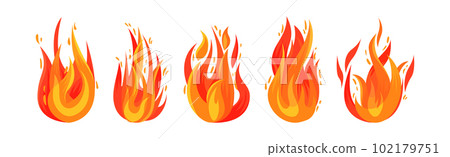 Tongue of Burning Fire and Flame Vector Set Tongue of Burning Fire and Flame Vector Set 102179751