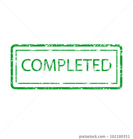 Completed rubber stamp for paper work in office 102180351
