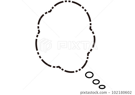 Manga speech bubble, cloud-shaped whisper vector 102180602