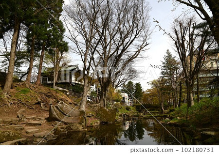 Pond rock in Iwate Park, Morioka City 102180731