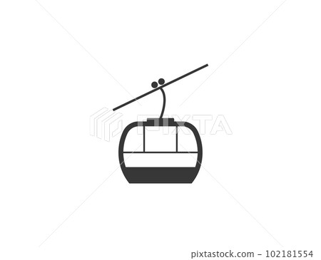 Aerial cableway, funicular, cabine icon. Vector illustration. 102181554