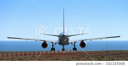 Air plane preparing to take off on airport runways use for air transpor and airliner business traveling, preparing to take off for transportation service Air plane preparing to take off on airport runways use for air transpor and airliner business traveling, preparing to take off for transportation service 102183006