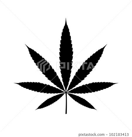 Silhouette of marijuana leaf Silhouette of marijuana leaf 102183413