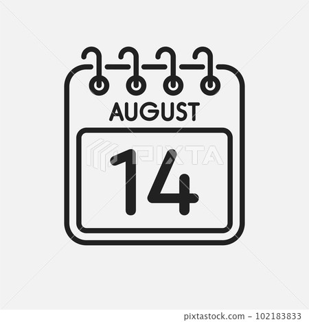 Icon page calendar day - 14 August 102183833