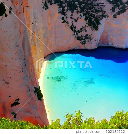 希臘扎金索斯島的 Navagio 海灘 希臘扎金索斯島的 Navagio 海灘 102184622