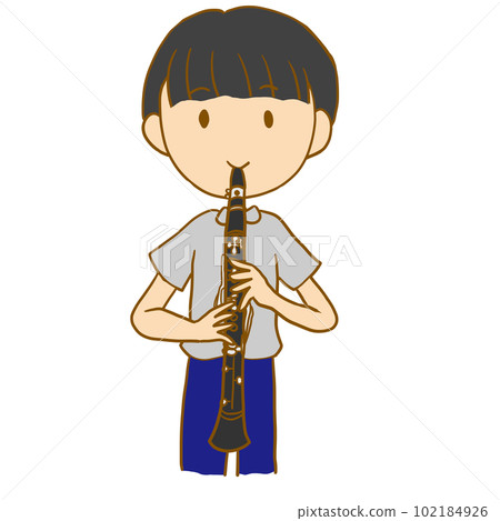 boy playing the clarinet 102184926