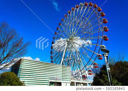 藍天刈谷高速公路綠洲的摩天輪 藍天刈谷高速公路綠洲的摩天輪 102185641