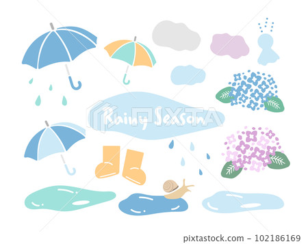 Rainy day illustration set Rainy day illustration set 102186169
