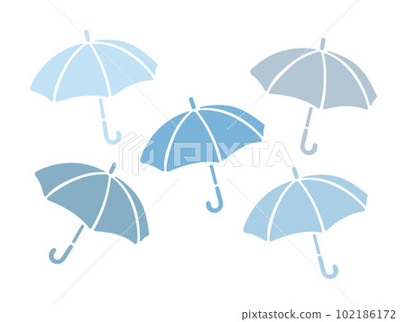 Umbrella rainy day illustration set 102186172