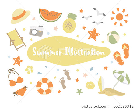 夏天和海插圖集 夏天和海插圖集 102186312