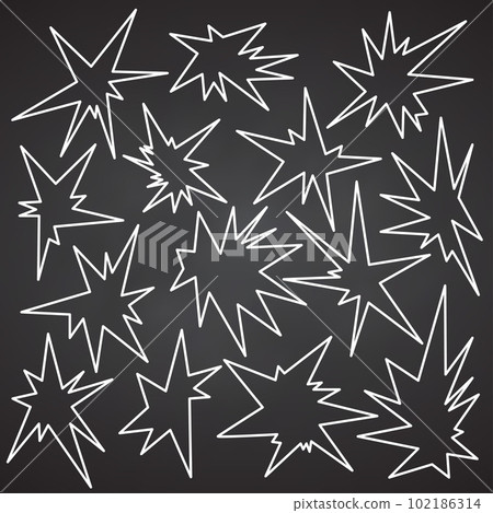 Collection of groove psychedelic hole elements. Retro design of hipster icons Doodle style graphic Vintage trippy cartoon. 60 70 80 90 trend vector illustration White symbols on chalkboard background Collection of groove psychedelic hole elements. Retro design of hipster icons Doodle style graphic Vintage trippy cartoon. 60 70 80 90 trend vector illustration White symbols on chalkboard background 102186314