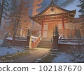 神社在雪中沉沒 AI 生成的圖像 102187670
