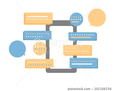 Smartphone message chatbot technology illustration 102188159