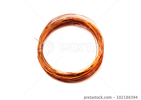 Large coil of wire on the table 102188394