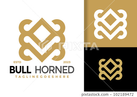 M Bull Horned Logo vector icon illustration M Bull Horned Logo vector icon illustration 102189472