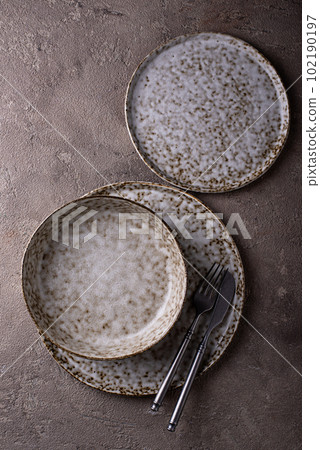 Hand made craft ceramic plate and bowl 102190197