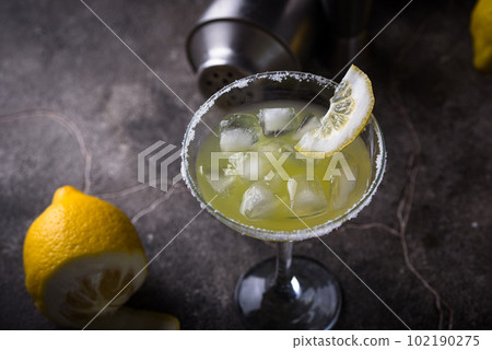 Lemon citrus Margarita or Martini cocktail 102190275