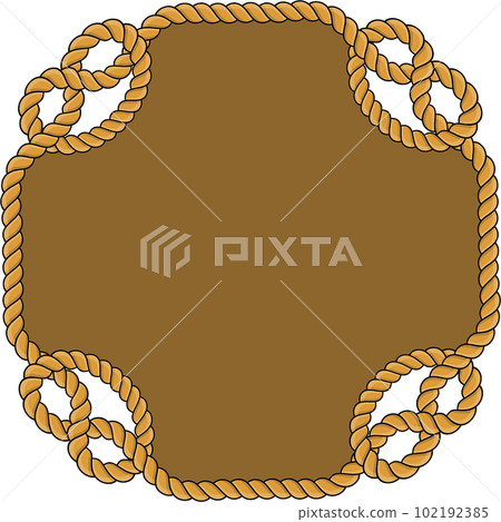 Square rope frame isolated on white background. Twisted cord. Square rope frame isolated on white background. Twisted cord. 102192385