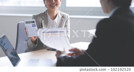 Colleagues, business scene Colleagues, business scene 102192520