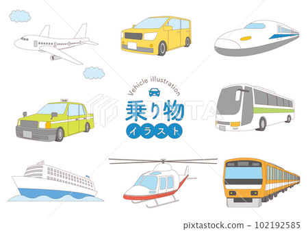 一組簡單的車輛插畫_2 102192585
