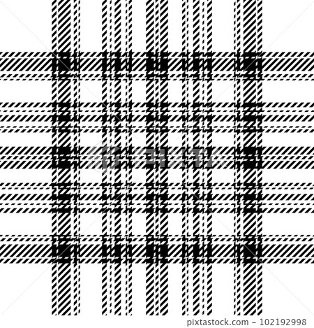 Plaid check pattern in black and white. Seamless fabric texture. Tartan textile print. Plaid check pattern in black and white. Seamless fabric texture. Tartan textile print. 102192998
