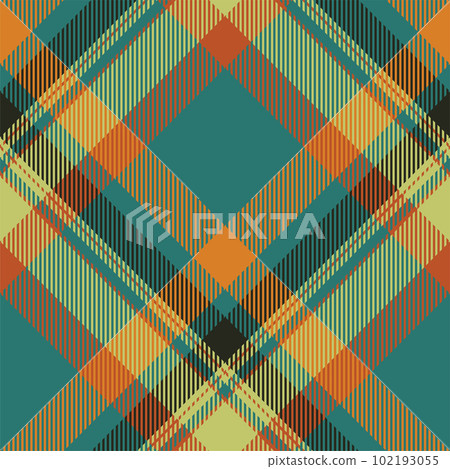 Tartan scotland seamless plaid pattern vector. Retro background fabric. Vintage check color square geometric texture. Tartan scotland seamless plaid pattern vector. Retro background fabric. Vintage check color square geometric texture. 102193055