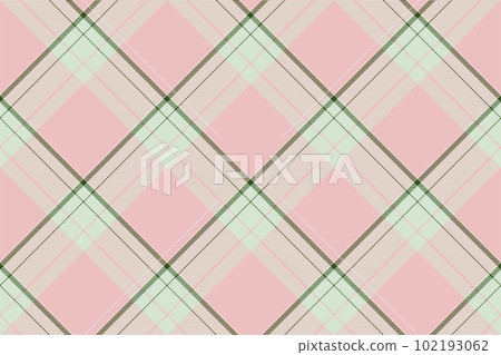 Tartan plaid background, diagonal check seamless pattern. Vector fabric texture for textile print, wrapping paper, gift card, wallpaper. 102193062