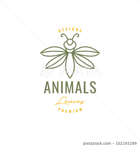 animal insect grasshopper leaves wings fly hipster logo design vector animal insect grasshopper leaves wings fly hipster logo design vector 102193299